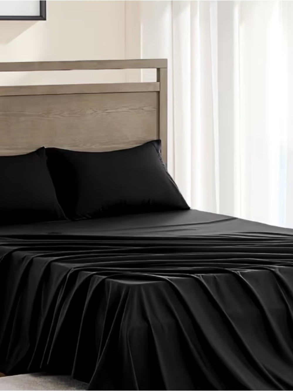 Black Bed Sheet Set - Luxury Soft Bedding